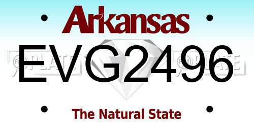 EVG2496 Arkansas License Plate