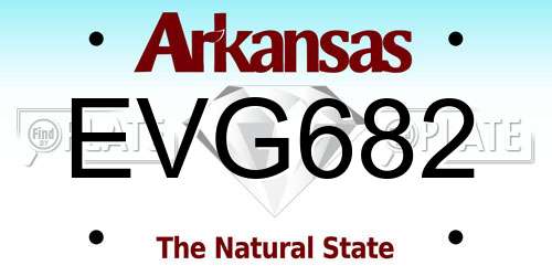 EVG682 Arkansas License Plate