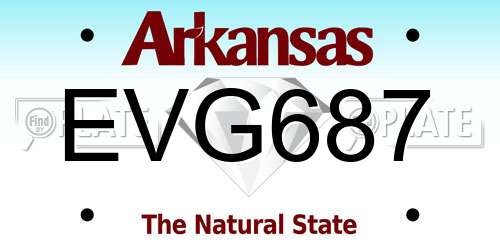 EVG687 Arkansas License Plate