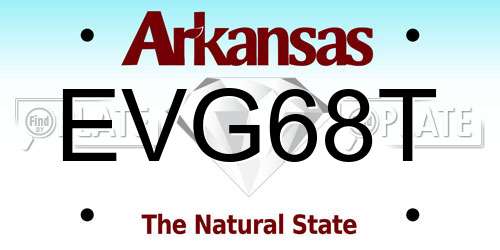EVG68T Arkansas License Plate