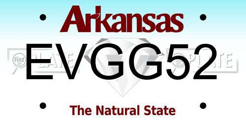 EVGG52 Arkansas License Plate
