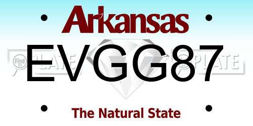 EVGG87 Arkansas License Plate