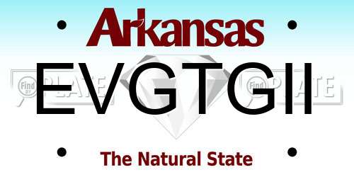 EVGTGII Arkansas License Plate