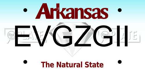 EVGZGII Arkansas License Plate