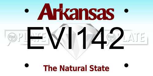 EVI142 Arkansas License Plate