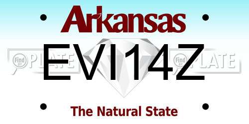EVI14Z Arkansas License Plate
