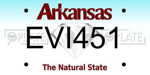 EVI451 Arkansas License Plate