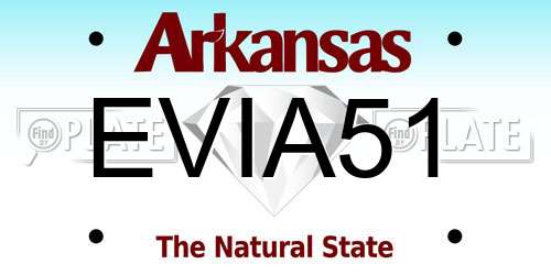 EVIA51 Arkansas License Plate
