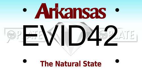 EVID42 Arkansas License Plate