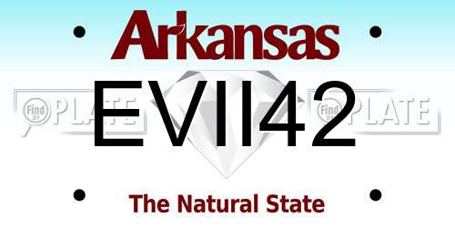 EVII42 Arkansas License Plate