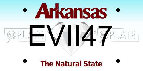 EVII47 Arkansas License Plate
