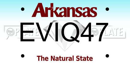 EVIQ47 Arkansas License Plate