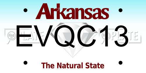 EVQC13 Arkansas License Plate