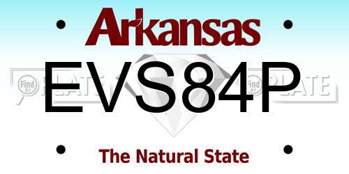 EVS84P Arkansas License Plate