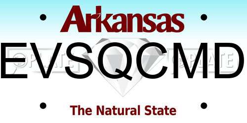 EVSQCMD Arkansas License Plate