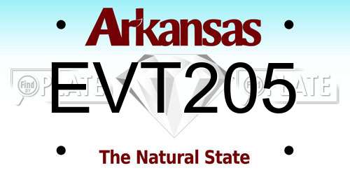 EVT205 Arkansas License Plate