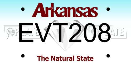 EVT208 Arkansas License Plate