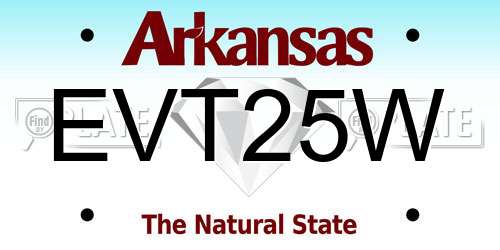 EVT25W Arkansas License Plate
