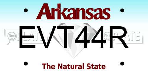 EVT44R Arkansas License Plate