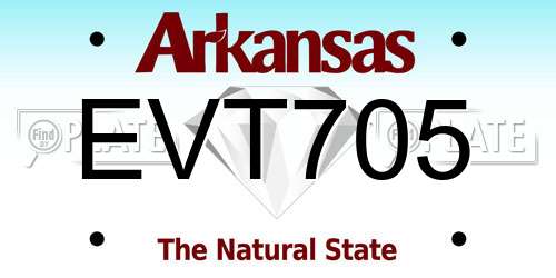 EVT705 Arkansas License Plate