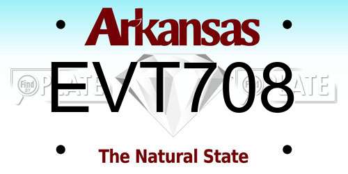 EVT708 Arkansas License Plate