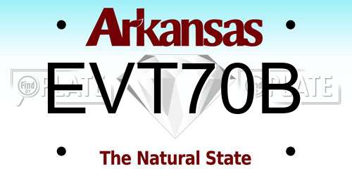 EVT70B Arkansas License Plate