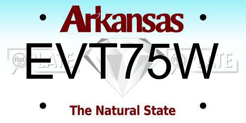 EVT75W Arkansas License Plate