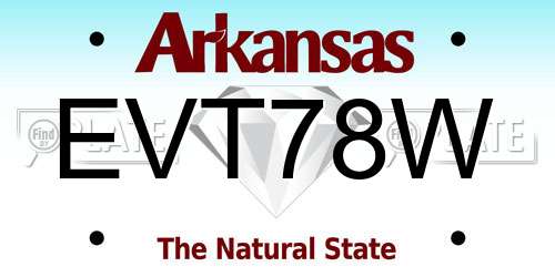 EVT78W Arkansas License Plate