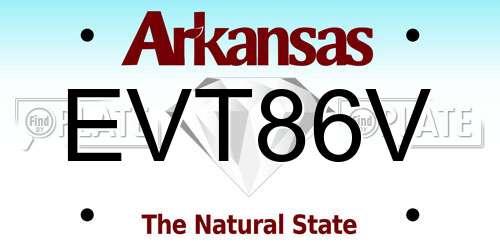 EVT86V Arkansas License Plate