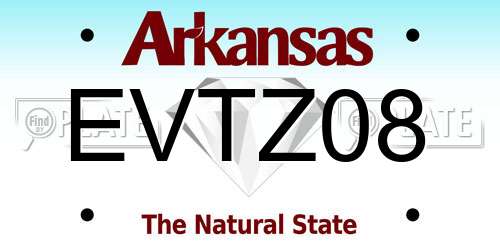 EVTZ08 Arkansas License Plate