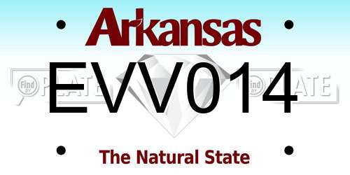 EVV014 Arkansas License Plate
