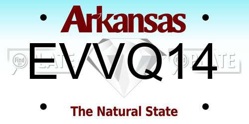 EVVQ14 Arkansas License Plate