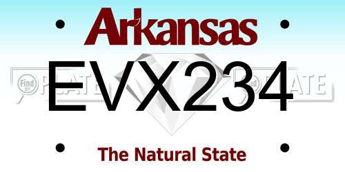 EVX234 Arkansas License Plate