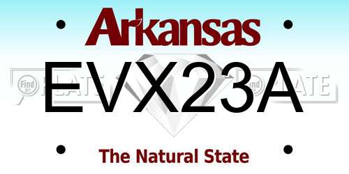 EVX23A Arkansas License Plate