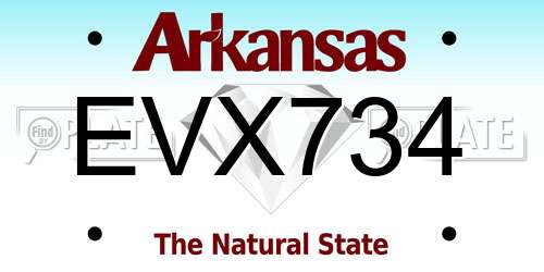EVX734 Arkansas License Plate