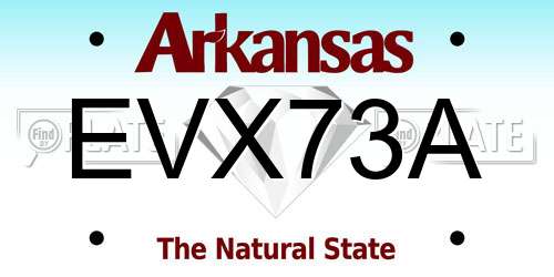 EVX73A Arkansas License Plate