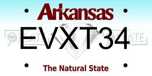 EVXT34 Arkansas License Plate