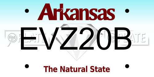 EVZ20B Arkansas License Plate