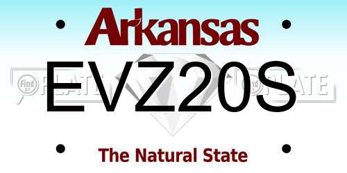 EVZ20S Arkansas License Plate