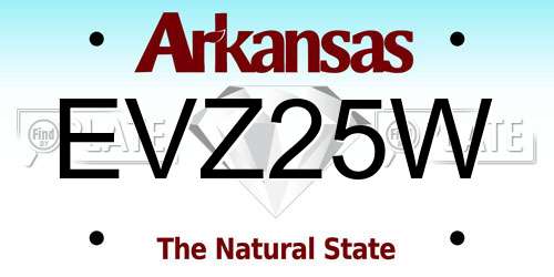 EVZ25W Arkansas License Plate
