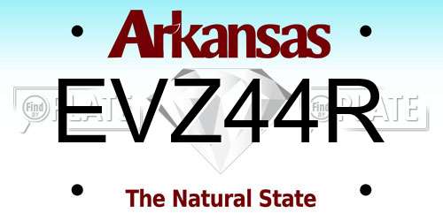 EVZ44R Arkansas License Plate