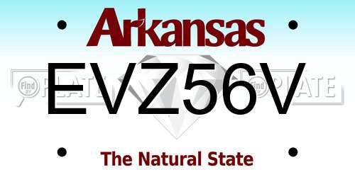 EVZ56V Arkansas License Plate