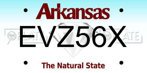 EVZ56X Arkansas License Plate