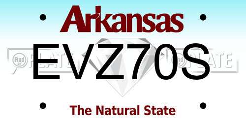 EVZ70S Arkansas License Plate