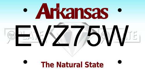 EVZ75W Arkansas License Plate