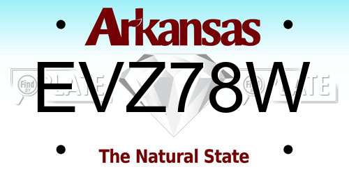 EVZ78W Arkansas License Plate