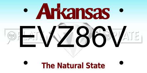 EVZ86V Arkansas License Plate