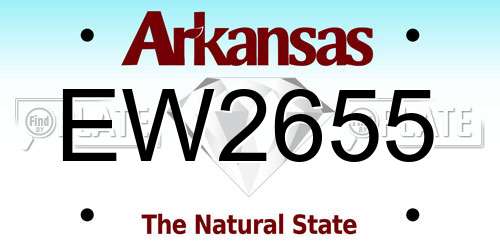 EW2655 Arkansas License Plate