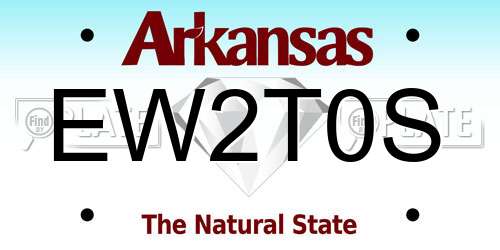 EW2T0S Arkansas License Plate