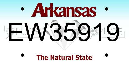 EW35919 Arkansas License Plate